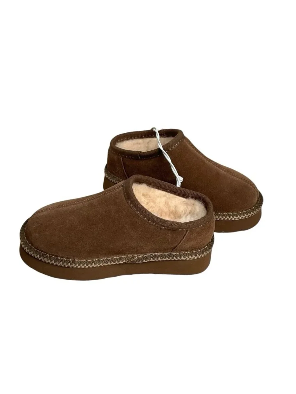 BEARPAW Brown Solid Platform Slipper Kids Size 12